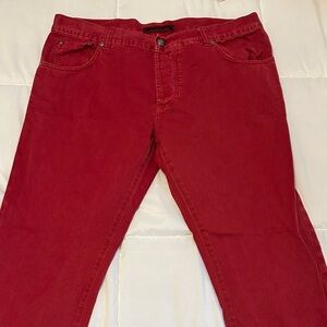 Isaia Men's Vibrant Red Straight Jeans 38 x 33